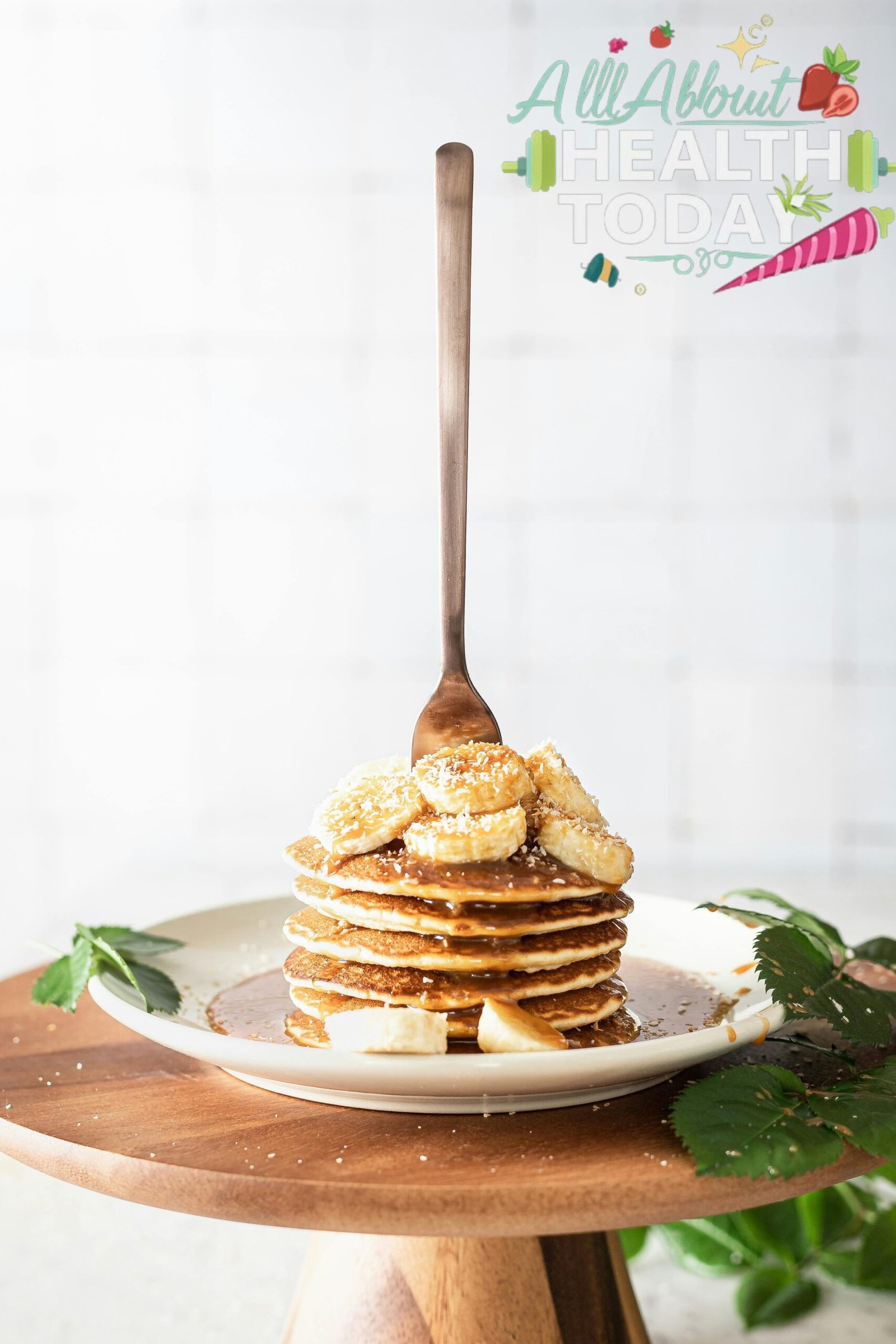 Stack of protein pancakes with berries and maple syrup