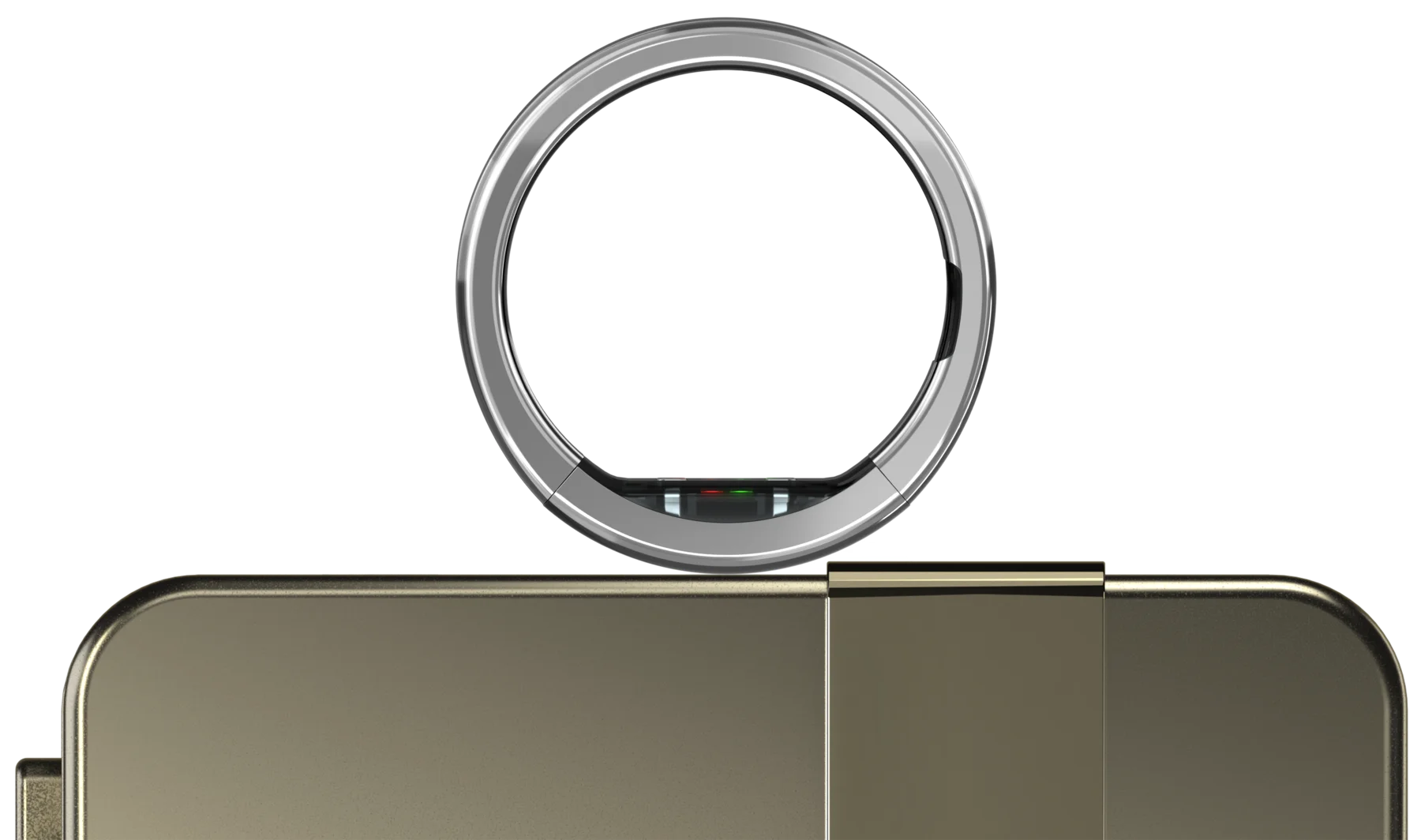 Ultrahuman Ring AIR on black background showing titanium finish