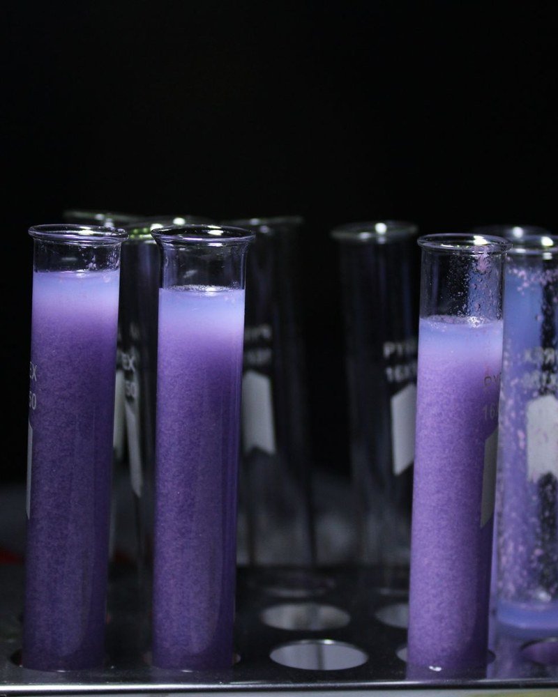 Rack of laboratory test tubes in low light, illustrating at-home lab testing for immune and vitamin markers